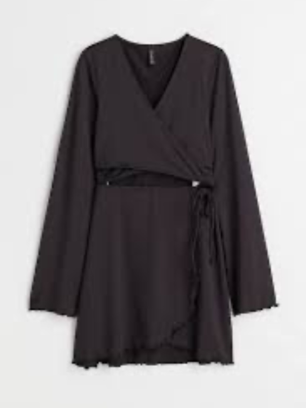 H&M BLACK Wrap Dress with Cut Outs | Long Sleeved | Size M